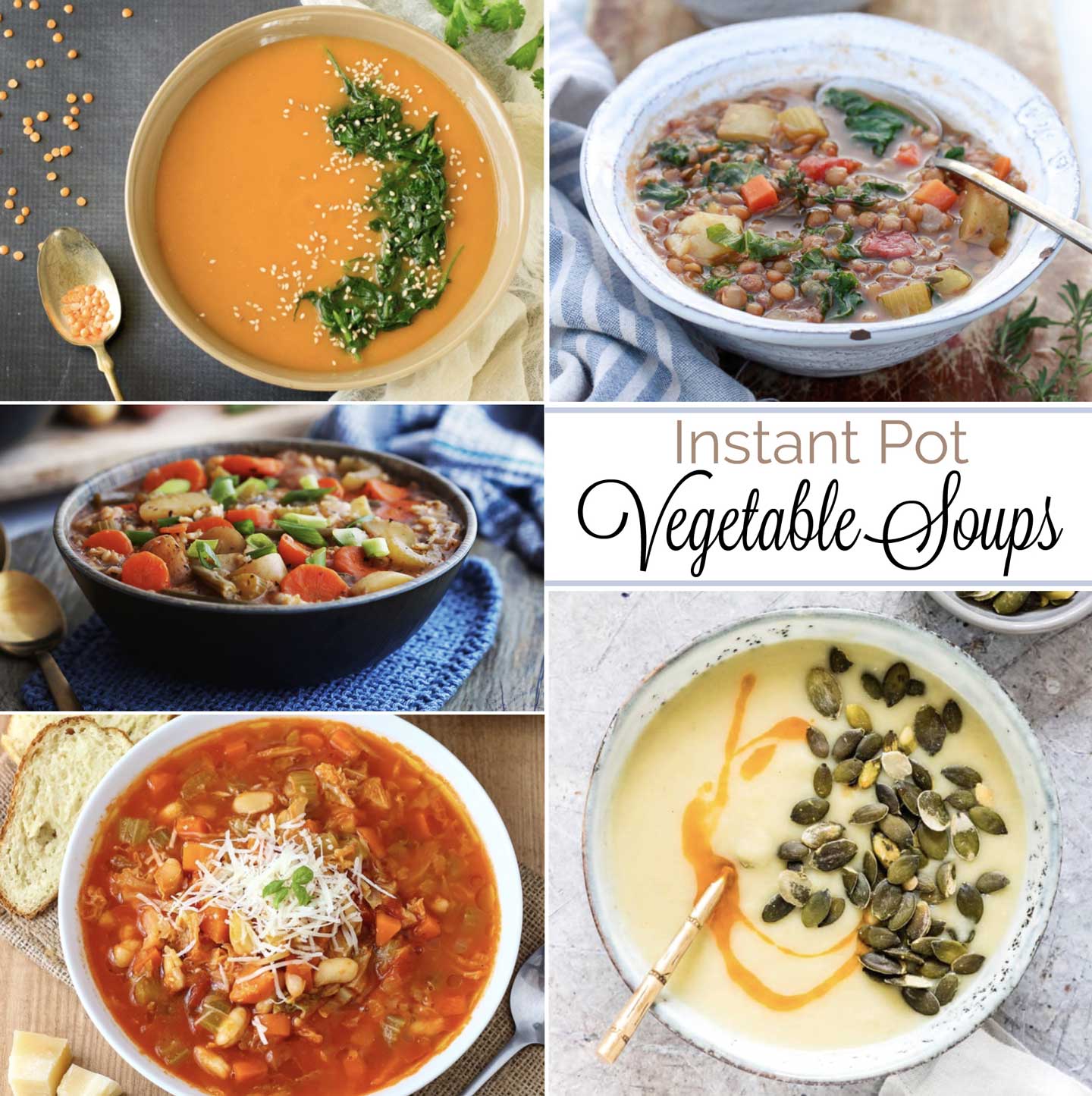 These easy Instant Pot Vegetable Soup recipes are comfort food and its most nutrition-packed! Great for easy dinners on busy nights, or for lazy weekend lunches!