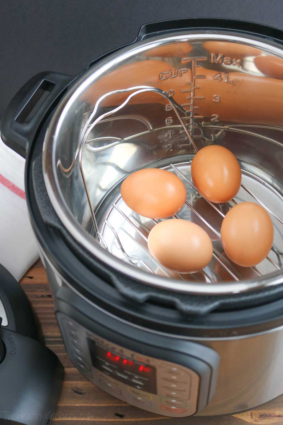 Want perfect hard-cooked eggs that are consistently easy to peel? Try making eggs in the Instant Pot! Quick and easy! In this post, we look at lots of different things you can do with an Instant Pot electric pressure cooker – and also some things you really can’t. Might help you decide if you want to buy one, or help you branch out to try new recipes you might not have thought of before! | #InstantPot #eggs #hardboiledeggs #pressurecooker #pressurecooking | www.TwoHealthyKitchens.com
