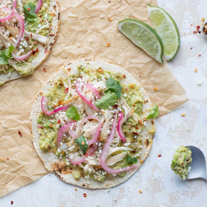 Quick Rotisserie Chicken Tacos with Smashed Avocado