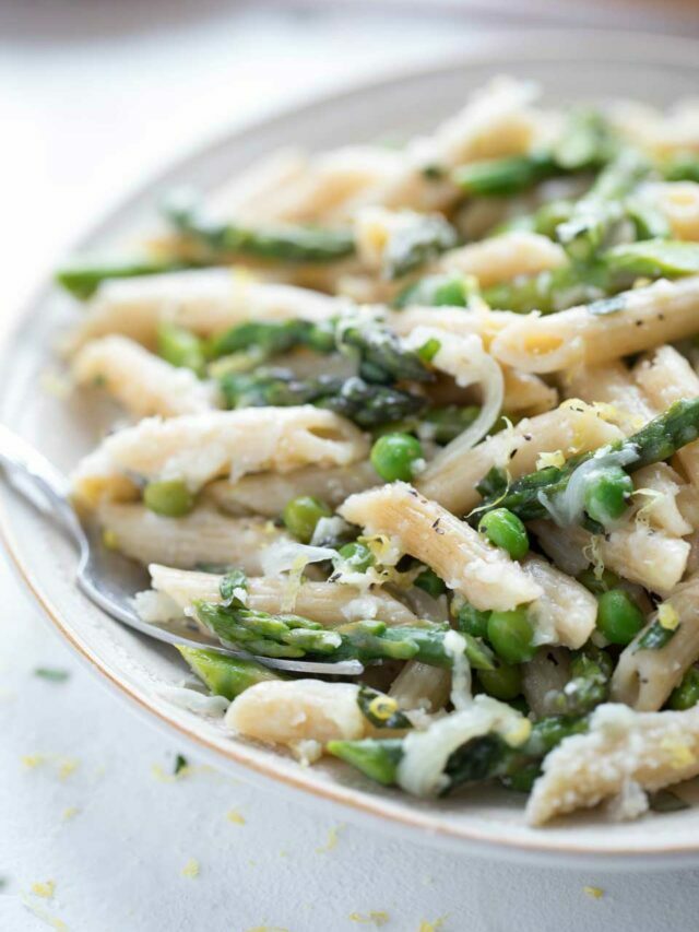 Whole-Wheat Pasta with Asparagus, Peas and Parmesan Story