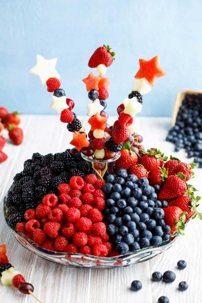 Red, White and Blue Fruit Kabobs (2 Ways – Appetizer or Dessert!) - Two ...