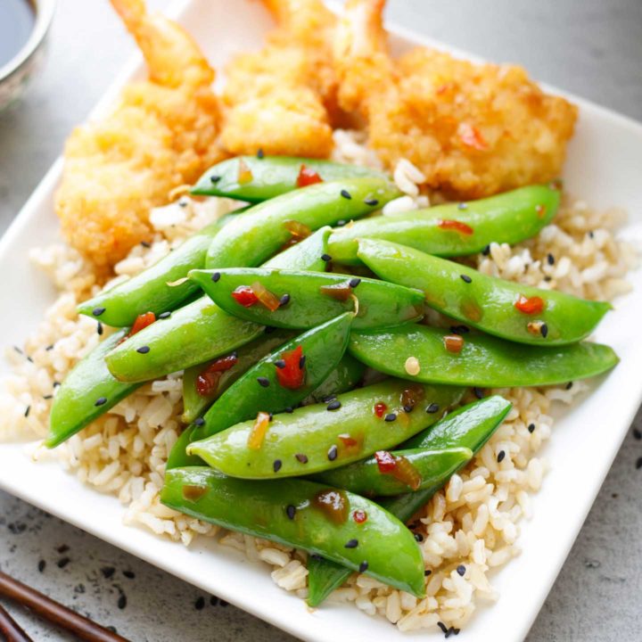 5-Minute Asian Sugar Snap Peas - Two Healthy Kitchens
