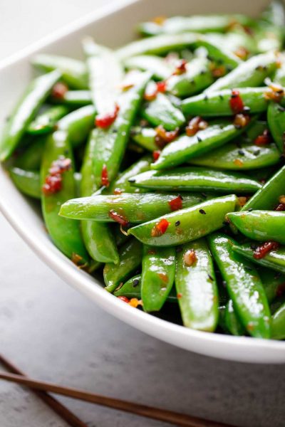 5-Minute Asian Sugar Snap Peas - Two Healthy Kitchens