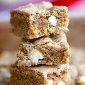 Peppermint-White Chocolate Chickpea Blondies
