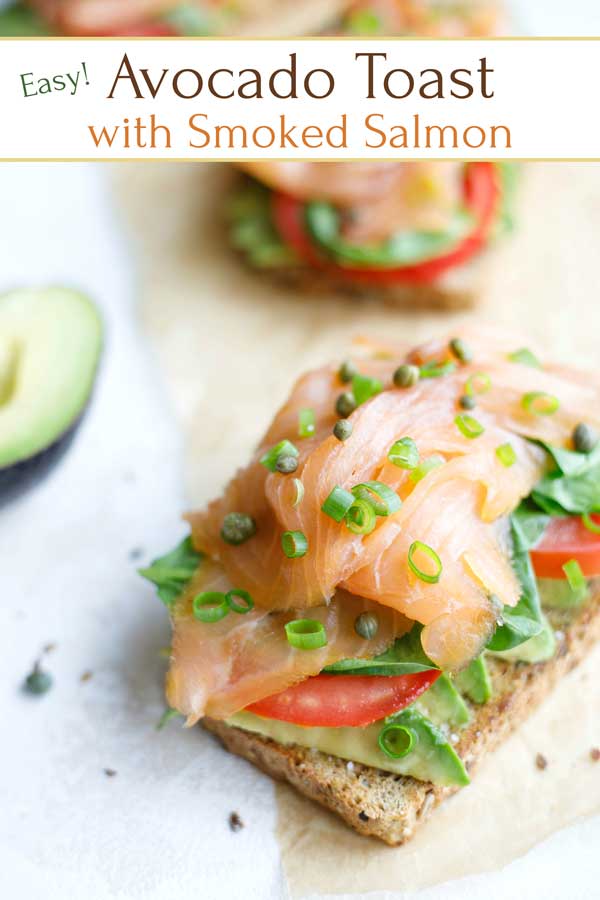 Ready in just 5 minutes - such a luxuriously delicious way to fuel up for a busy day! This Healthy Avocado Toast with Smoked Salmon is bursting with fresh and satisfying flavors. It’s like a fancy café breakfast, right at home! Absolutely perfect for busy weekday mornings or laid-back weekend brunches ... or even for quick lunches and busy-night dinners! | avocado recipes | breakfast ideas healthy | smoked salmon recipes | #avocado #breakfast #brunch #healthyrecipes | www.twohealthykitchens.com