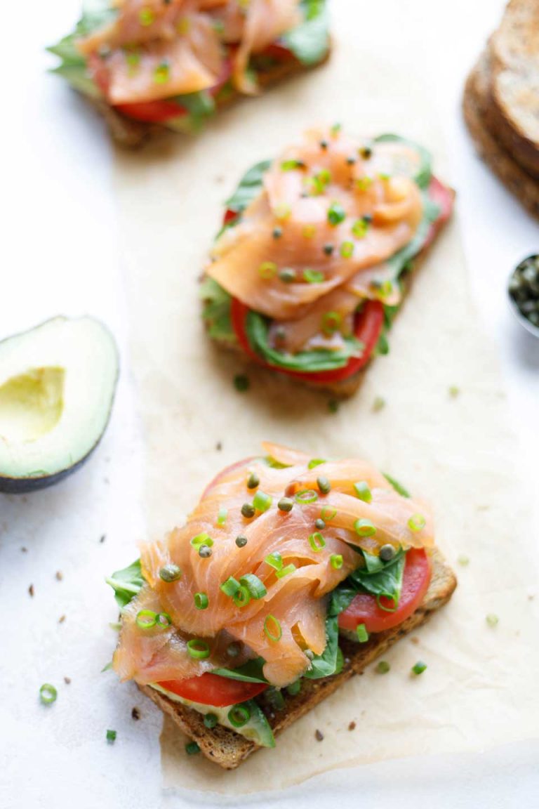 5-Minute Healthy Avocado Toast with Smoked Salmon - Two Healthy Kitchens