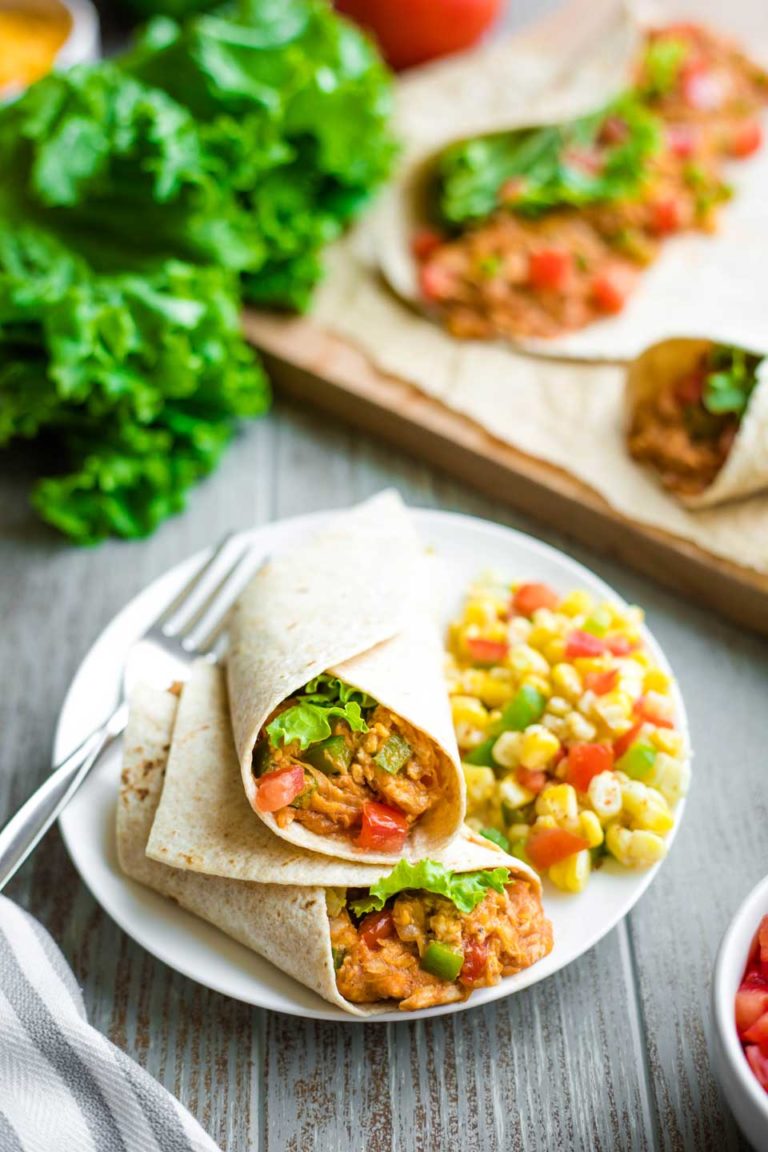Easy, Cheesy BBQ Chicken Wraps - Two Healthy Kitchens