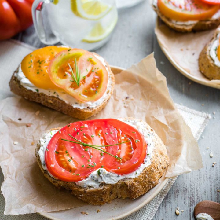 The Best Open-Faced Tomato Sandwich