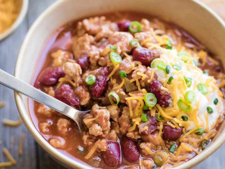 Slow Cooker Turkey Chili - Fit Slow Cooker Queen