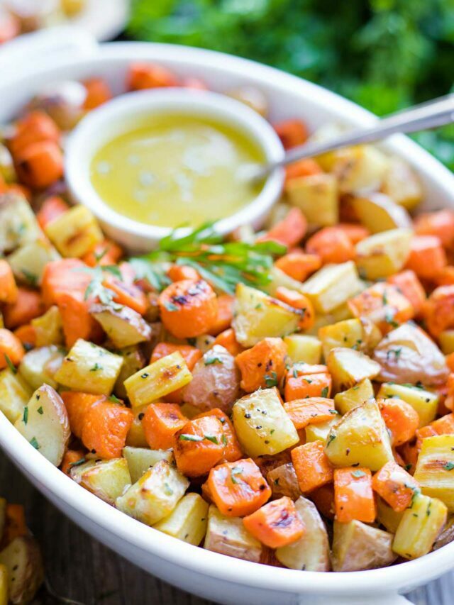 Roasted Root Vegetables with Honey-Dijon Drizzle Story