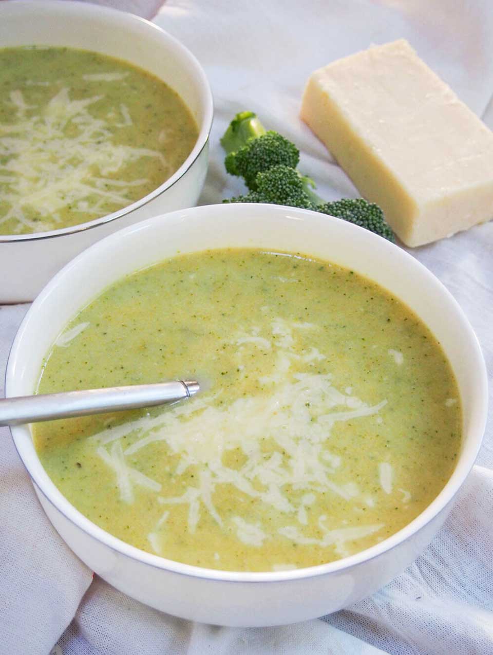 Pumpkin Broccoli Soup with Cheddar