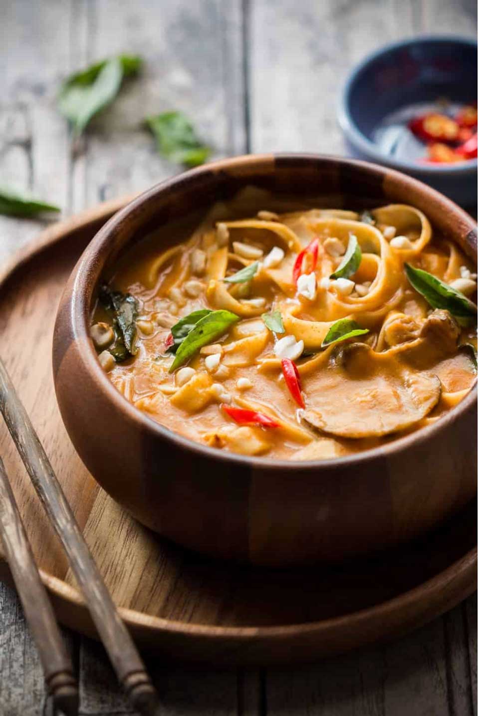 Spicy Thai Curry Pumpkin Noodle Soup