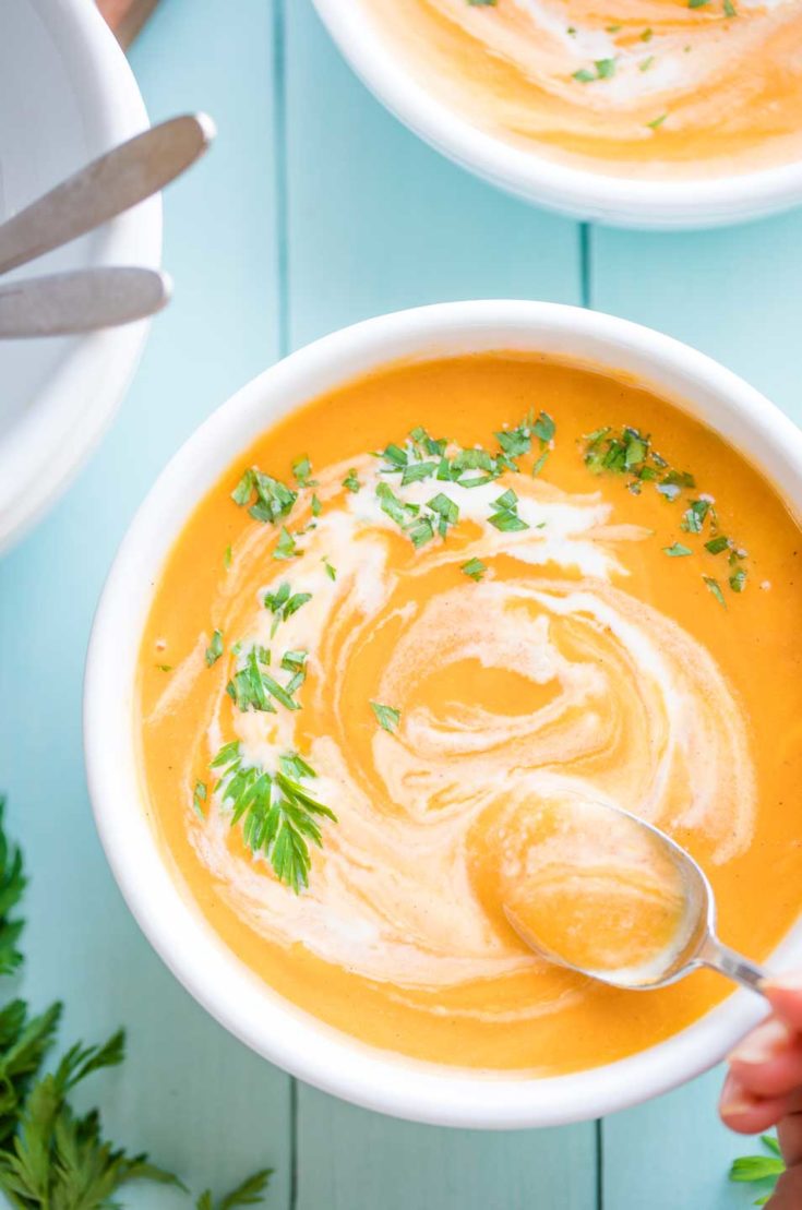 Family-Favorite Instant Pot Sweet Potato Soup - Two Healthy Kitchens