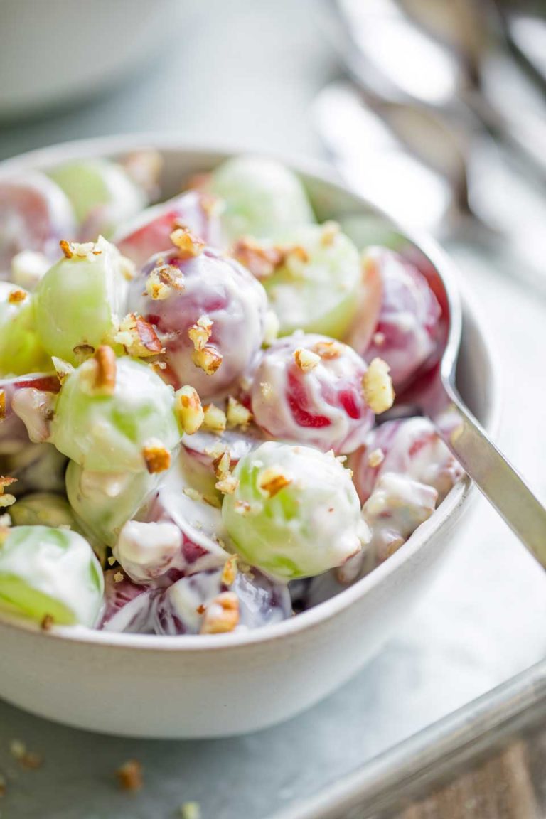 Grape Salad with Cream Cheese-Vanilla Dressing - Two Healthy Kitchens