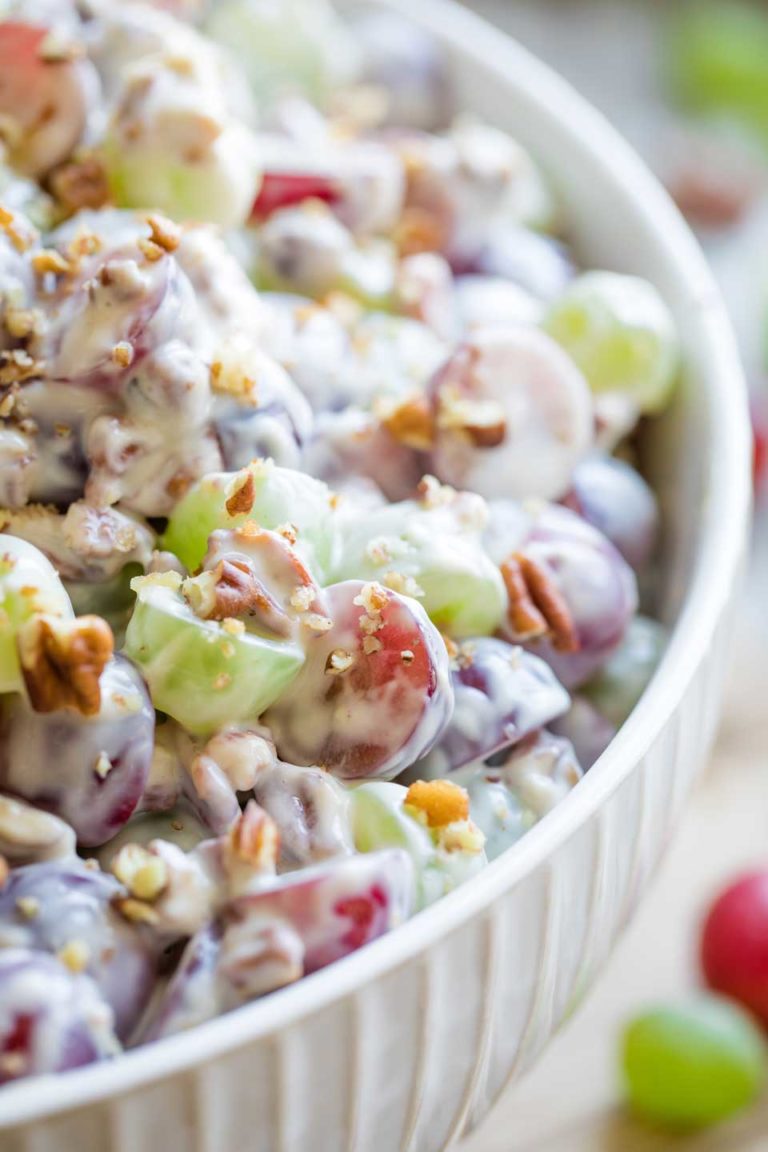 Grape Salad with Cream Cheese-Vanilla Dressing - Two Healthy Kitchens