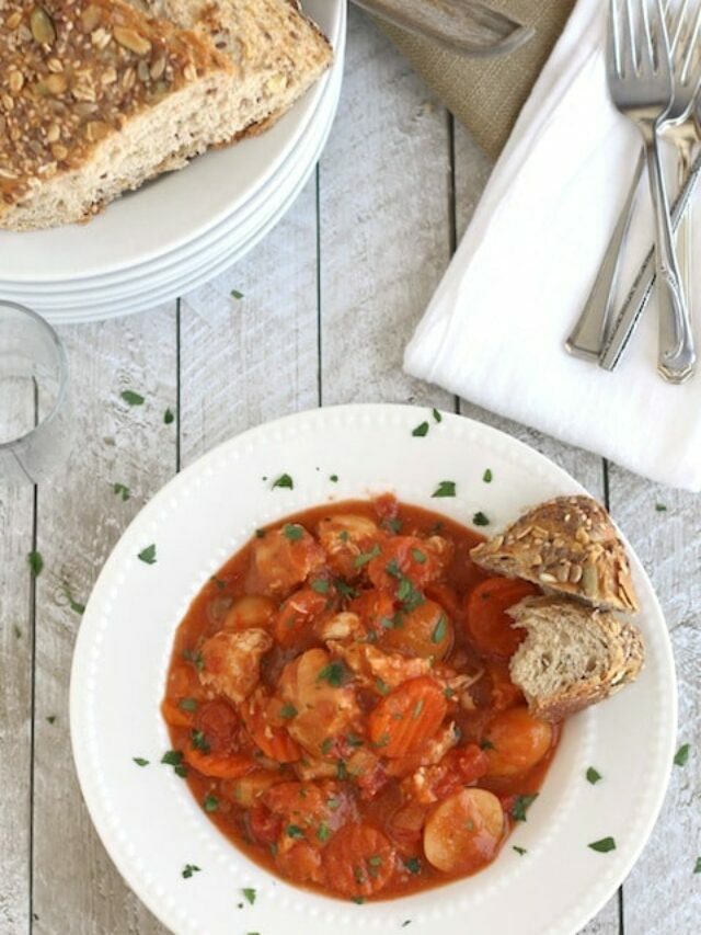 Creamy Crock Pot Chicken Stew with Potatoes, Carrots and Tomatoes Story