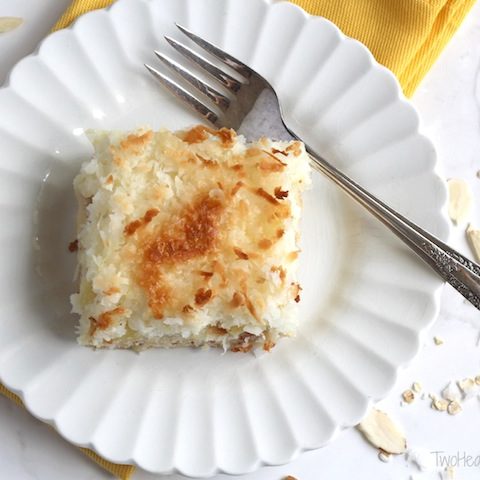 Easy Tropical Angel Food Cake with Pineapple and Toasted Coconut
