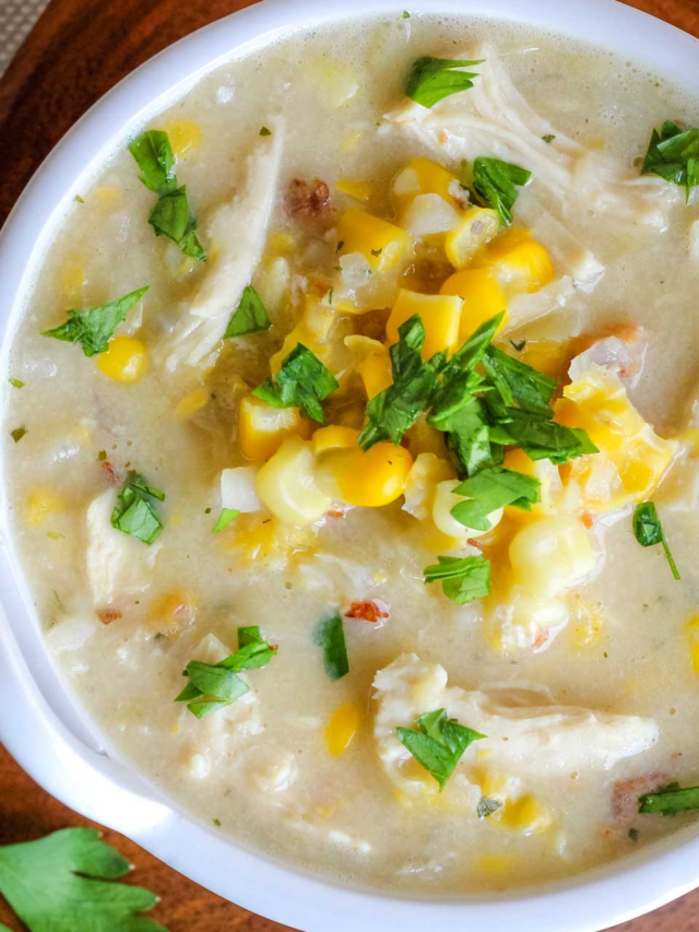 Crock Pot Corn Chowder with Chicken and Bacon