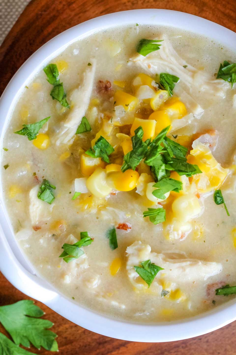 Crock Pot Corn Chowder with Chicken and Bacon