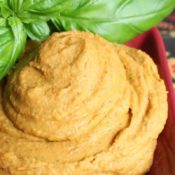 White Bean Hummus with Sun Dried Tomatoes and Basil
