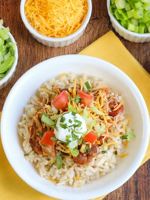 Slow Cooker Chicken Burrito Bowl Story