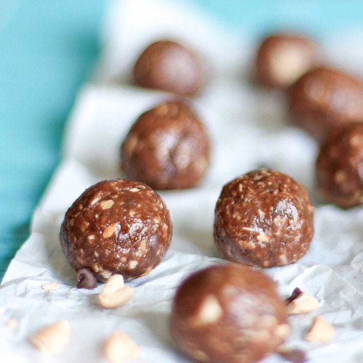 Chocolate Peanut Butter Energy Balls Two Healthy Kitchens