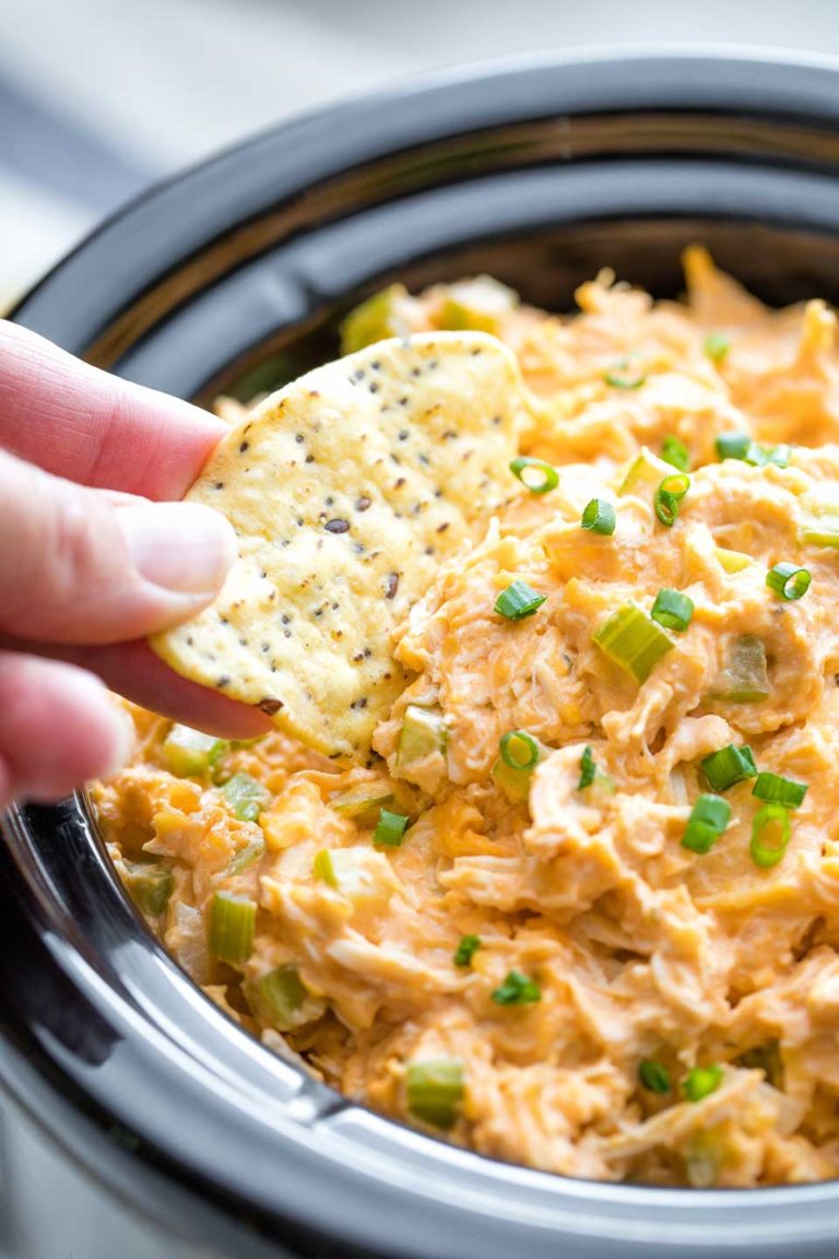 Crockpot Buffalo Chicken Dip - The Must-Have Party Dip | Two Healthy ...