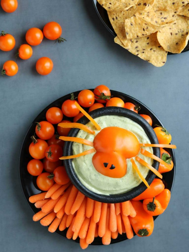 Spooky Spider Halloween Appetizer Dip Story