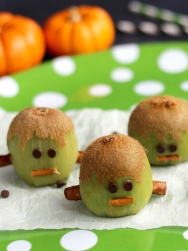 Frankenstein Kiwis – (Another!) Healthy Halloween Treat Story