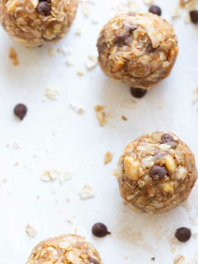 Several balls laying next to the edge of the mixing bowl filled with ingredients.