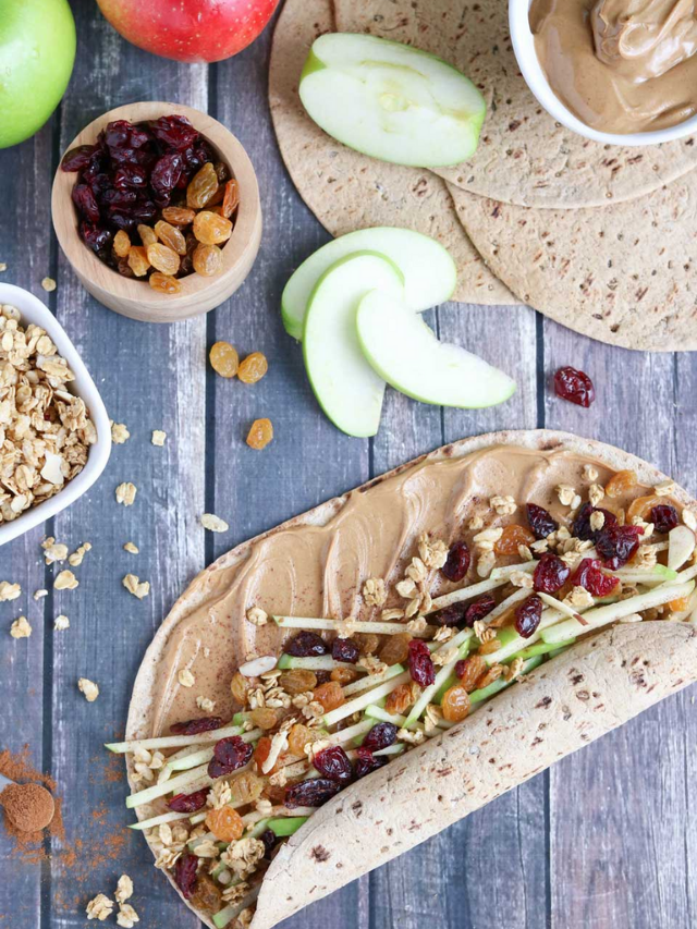 Granola Crunch Apple-Peanut Butter Sandwich Wraps Story Poster Image