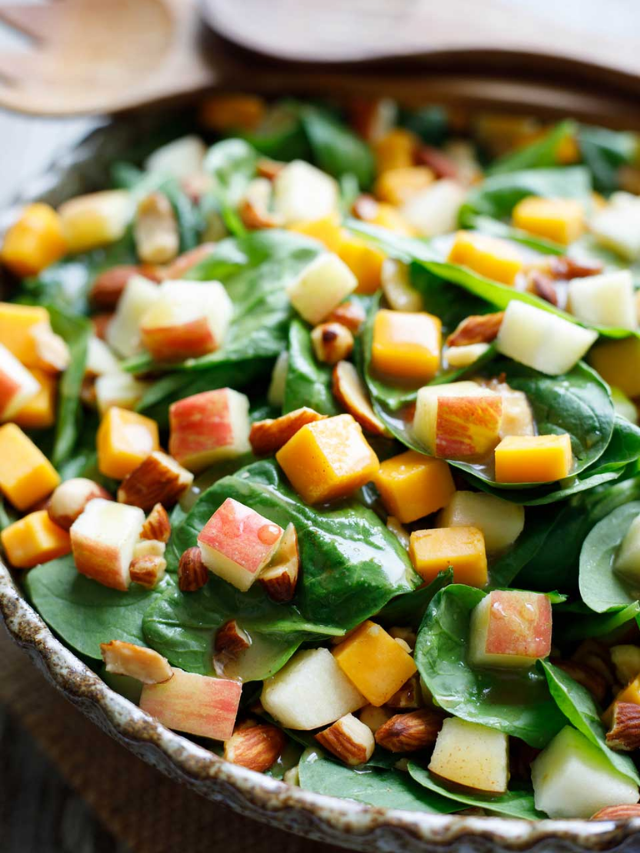 Spinach Salad with Apple, Cheddar and Smoked Almonds Story