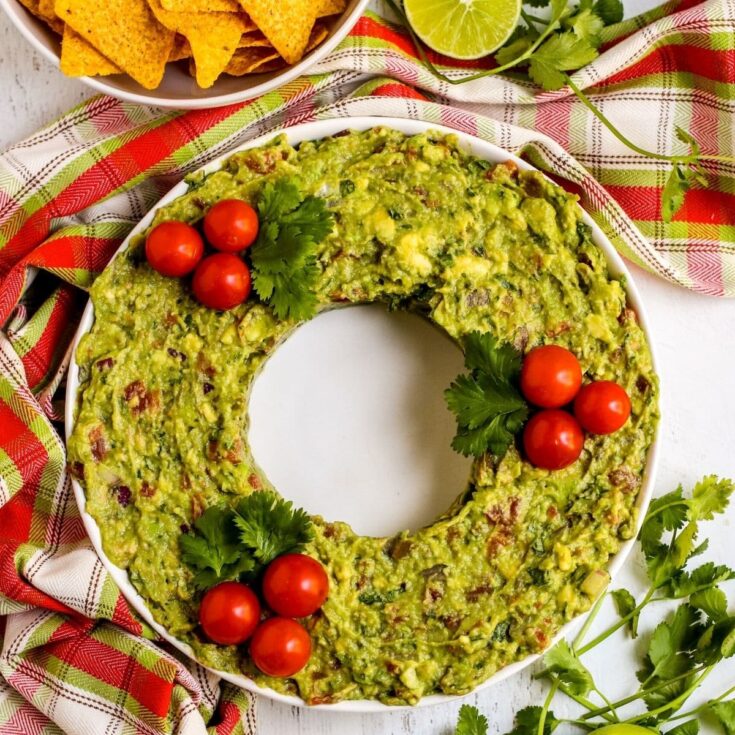 Image for Christmas Wreath Guacamole Appetizer