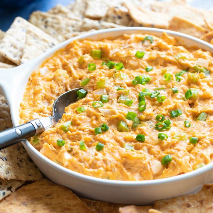Healthy Buffalo Chicken Dip - Two Healthy Kitchens