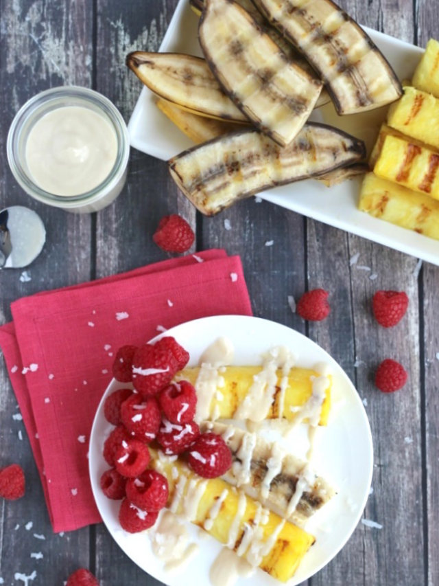 Grilled Tropical Fruit with Almond-Ricotta Sauce Story