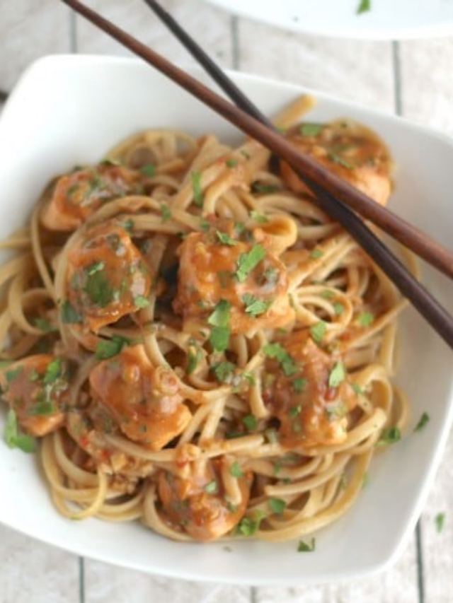 Salmon Pasta with Easy Peanut Sauce Story