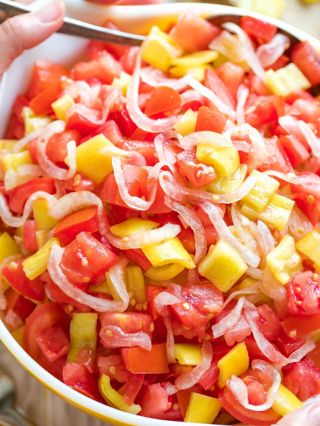 Tomato and Onion Salad with Peppers Story