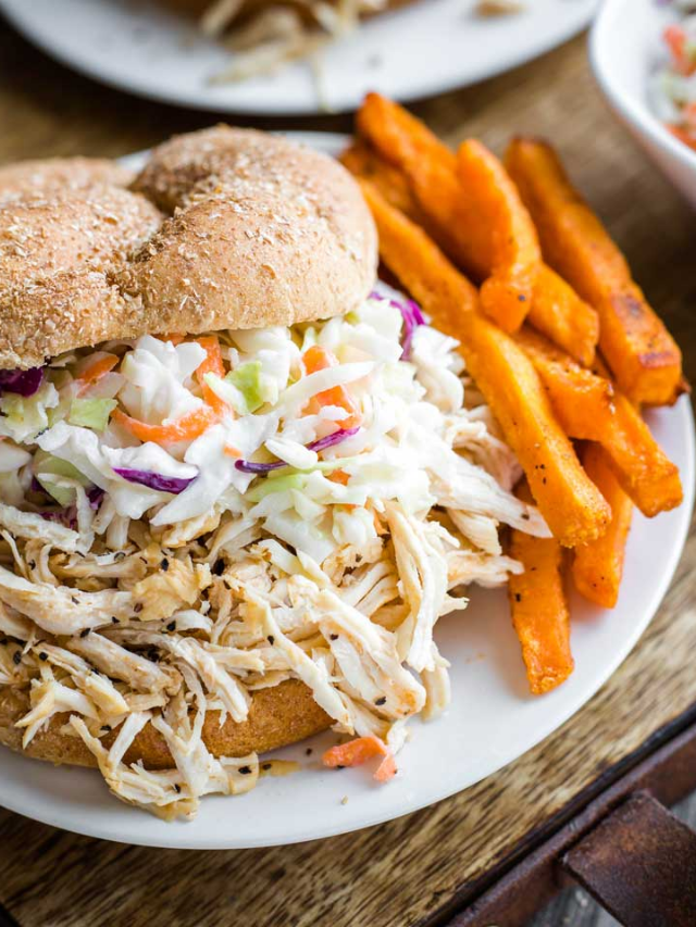 Carolina-Style Instant Pot Shredded BBQ Chicken Sandwiches Story