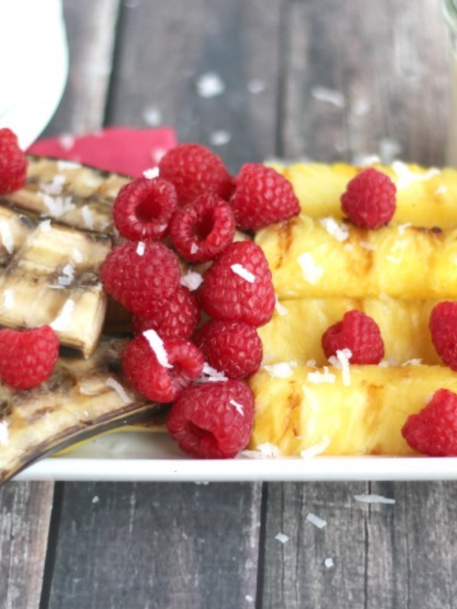 Grilled Tropical Fruit with Almond-Ricotta Sauce Cover Image