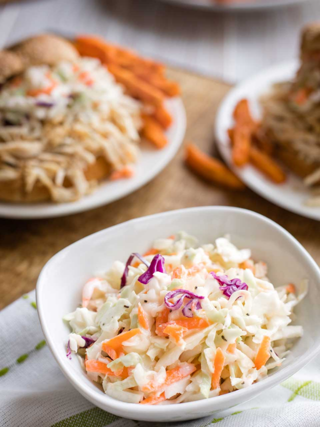 Healthy No Mayo Coleslaw Story