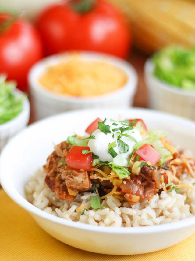 Slow Cooker Chicken Burrito Bowl Story