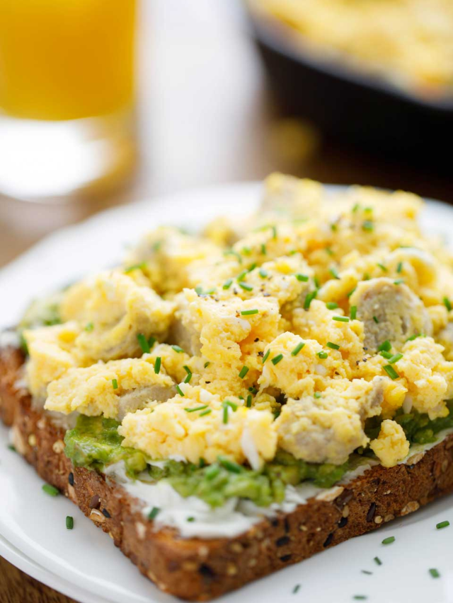 Breakfast Avocado Toast with Egg and Sausage Story