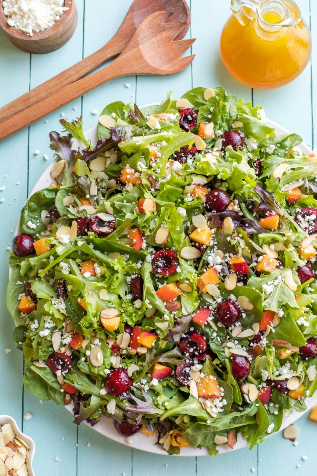 Peach Salad with Cherries & Goat Cheese: An Easy Summer Fave