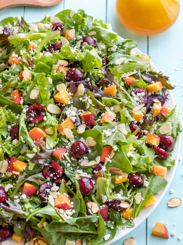 Peach Salad with Cherries and Goat Cheese Story