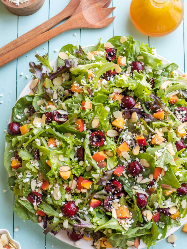 Peach Salad with Cherries and Goat Cheese Story