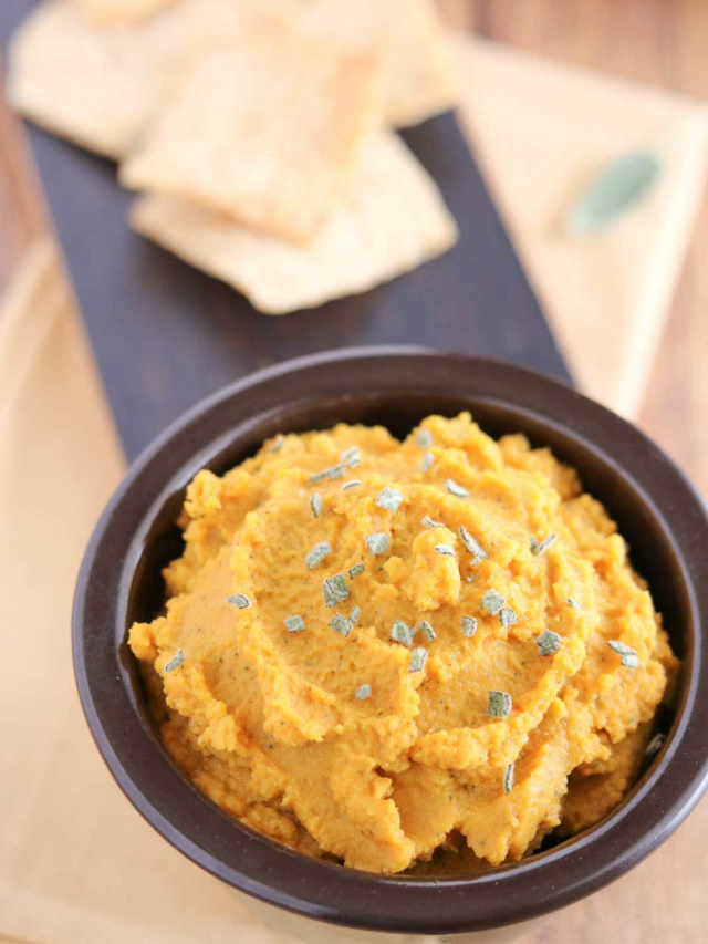 5-Minute Savory Pumpkin Hummus with Fresh Sage Story