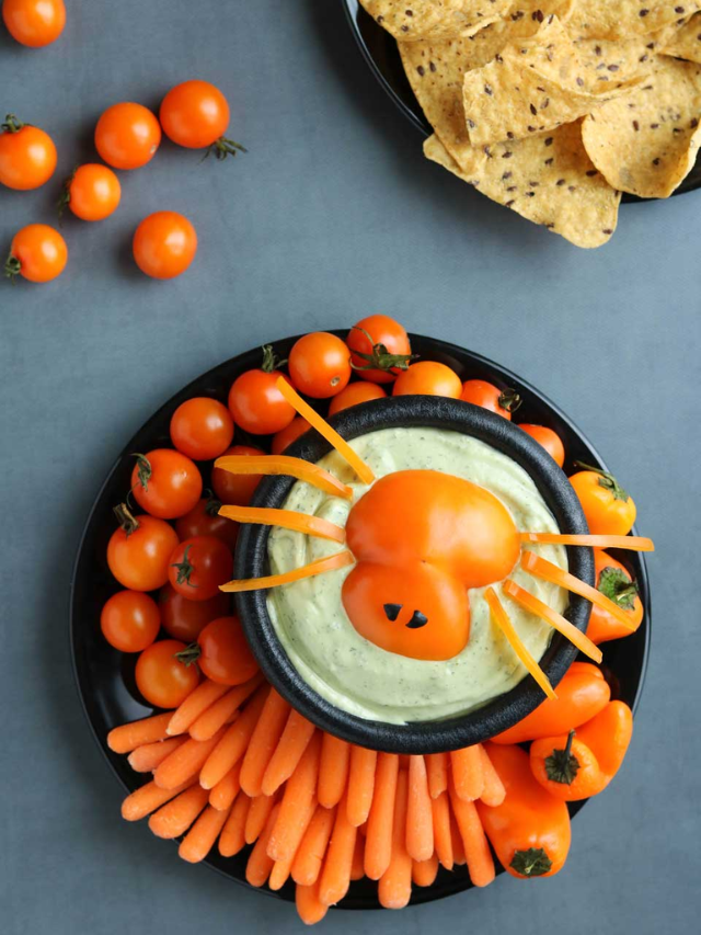 Spooky Spider Halloween Appetizer Dip Story