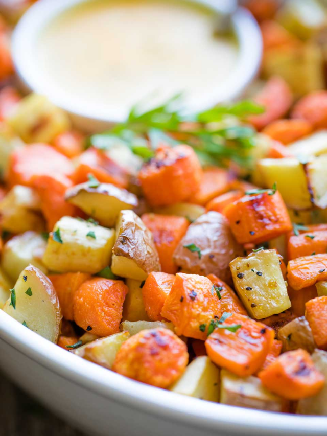 Roasted Root Vegetables with Honey-Dijon Drizzle Story