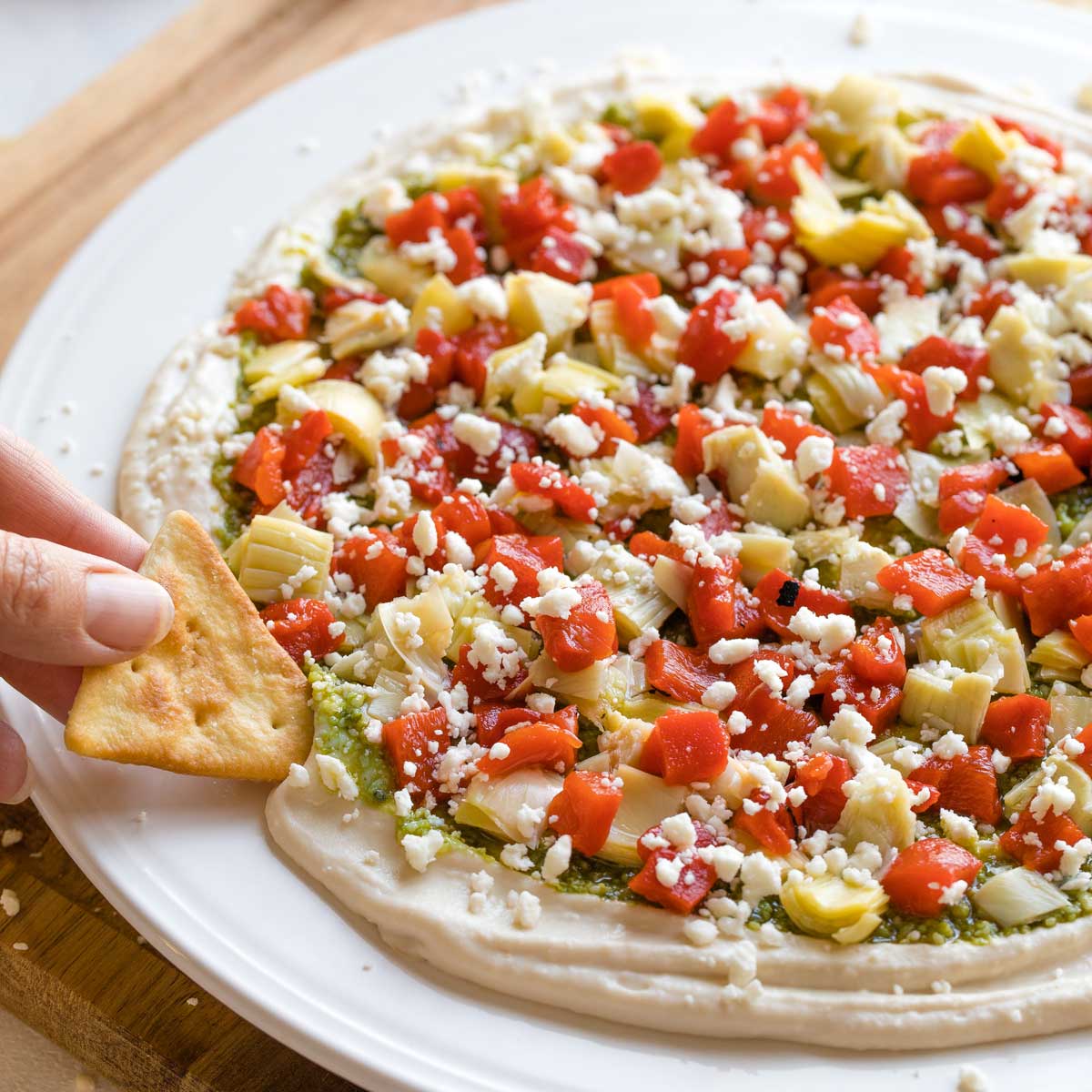 Layered Pesto Appetizer Dip Two Healthy Kitchens