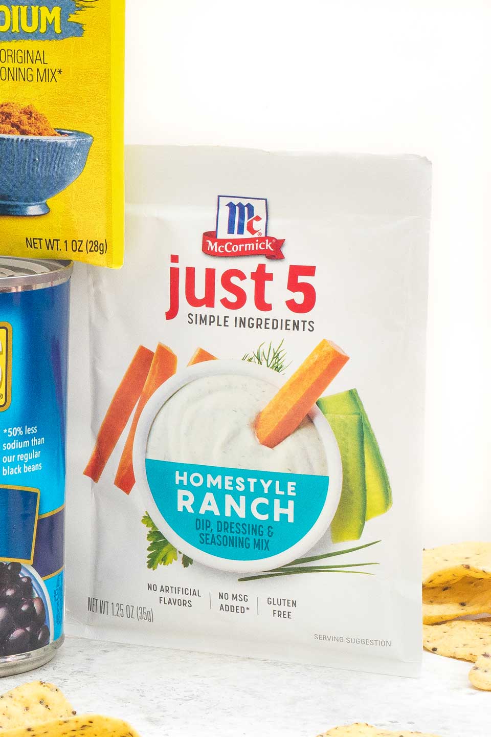 Packet of McCormick Just 5 Homestyle Ranch dressing mix.